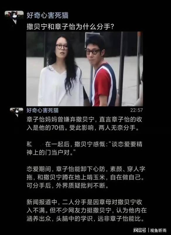 收入鸿沟与价值错位:撒贝宁与章子怡情感破裂的技术复盘 娱乐新闻